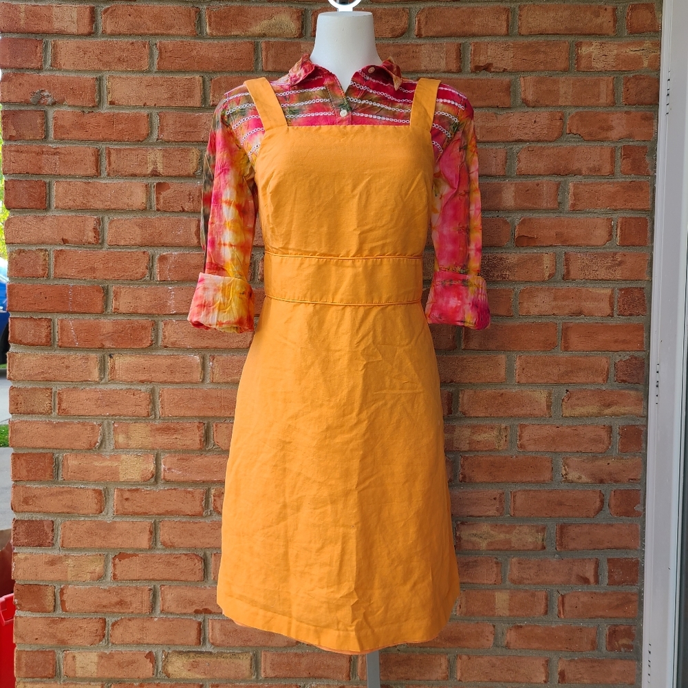 Ann Taylor Square Neck Sheath Dress orange